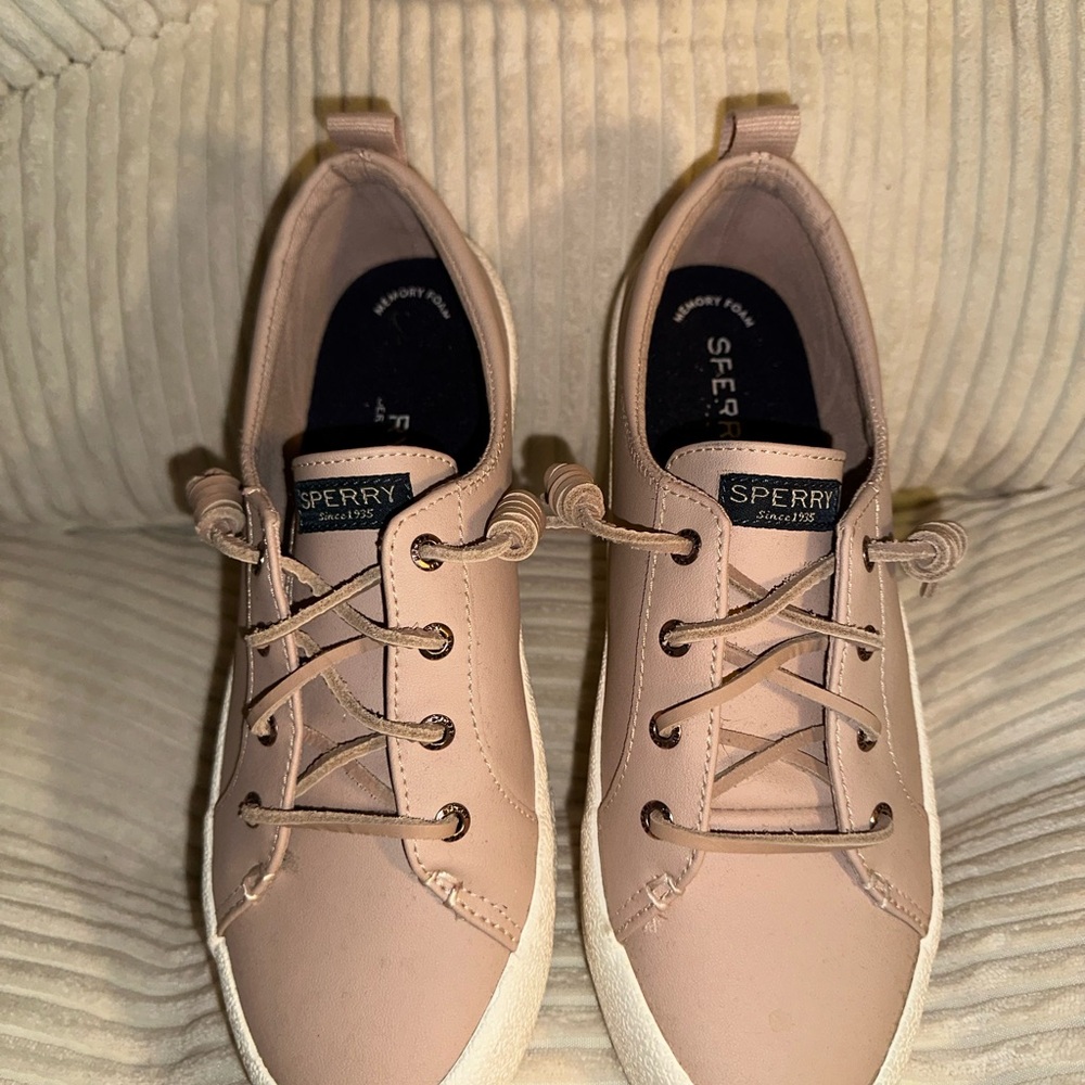 Sperry Top Sider Women's Rose Dust Leather ‘Crest Vibe’ Sneakers - 9